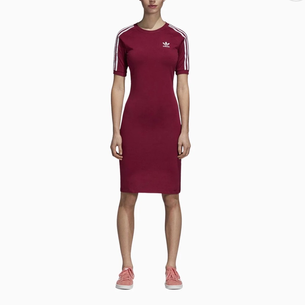 Women’s Medium Adidas Maroon 3 Stripes Dress